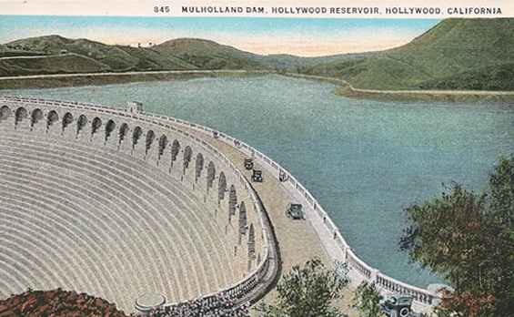 1920s Mulhullond Dam prior to southern face being filled & buttressed with dirt when its sister dam failed