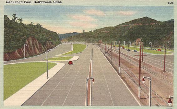 1939 Cahuenga Pass from Pilgrimage Bridge looking north